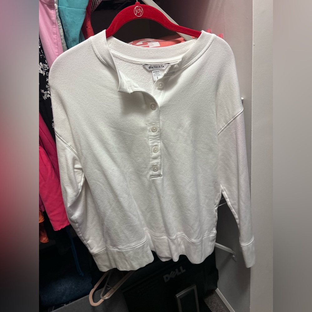 Athleta Classic White Button-Up Shirt